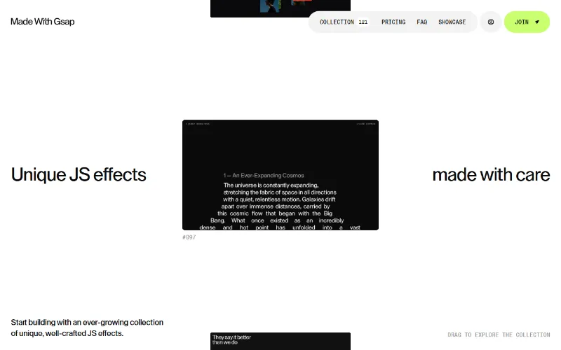 Made With GSAP home page as captured by UXMachine on 18 October 2026